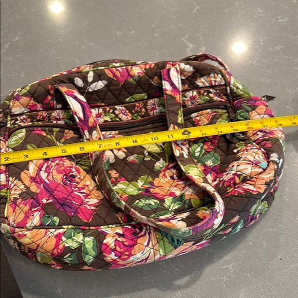 Vera Bradley Pink and Green Floral Quilted Diaper Bag - Picture 4 of 6